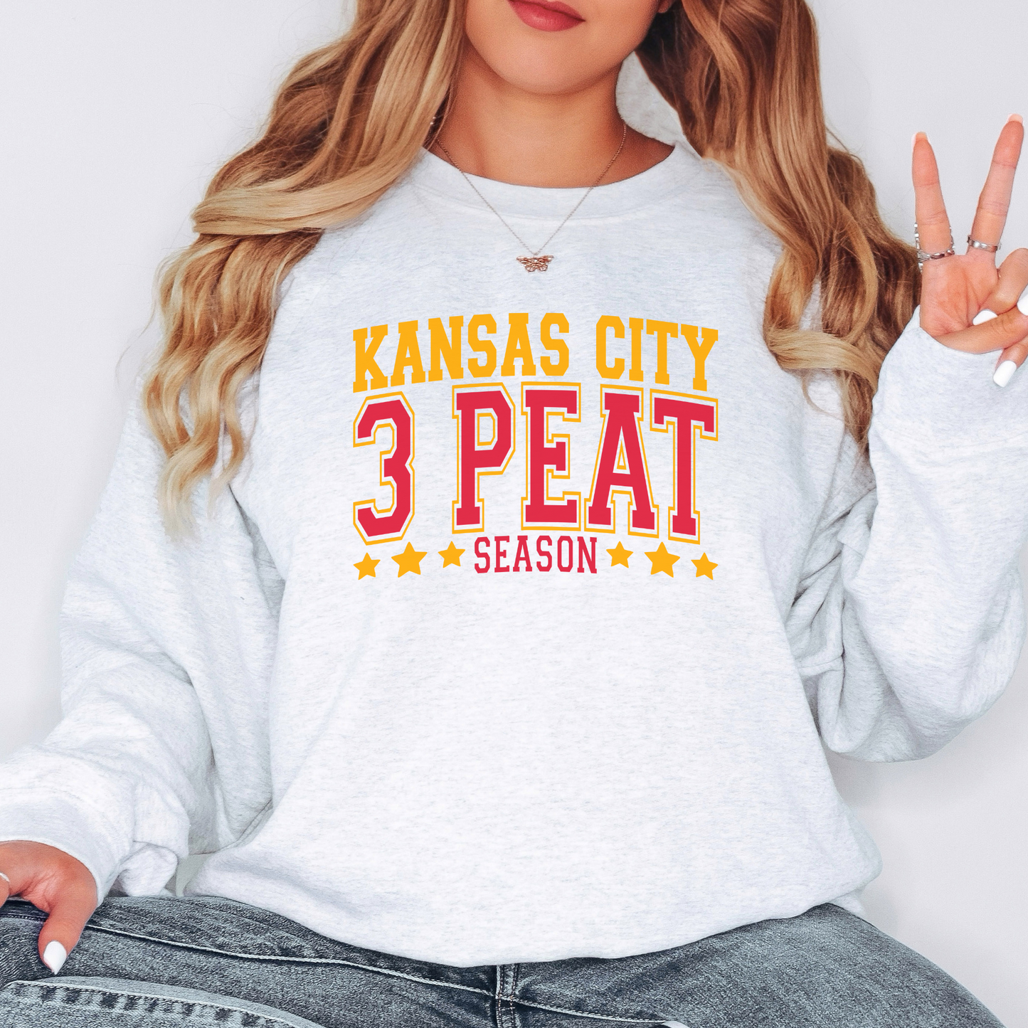 3 Peat Season Football Graphic Sweatshirt