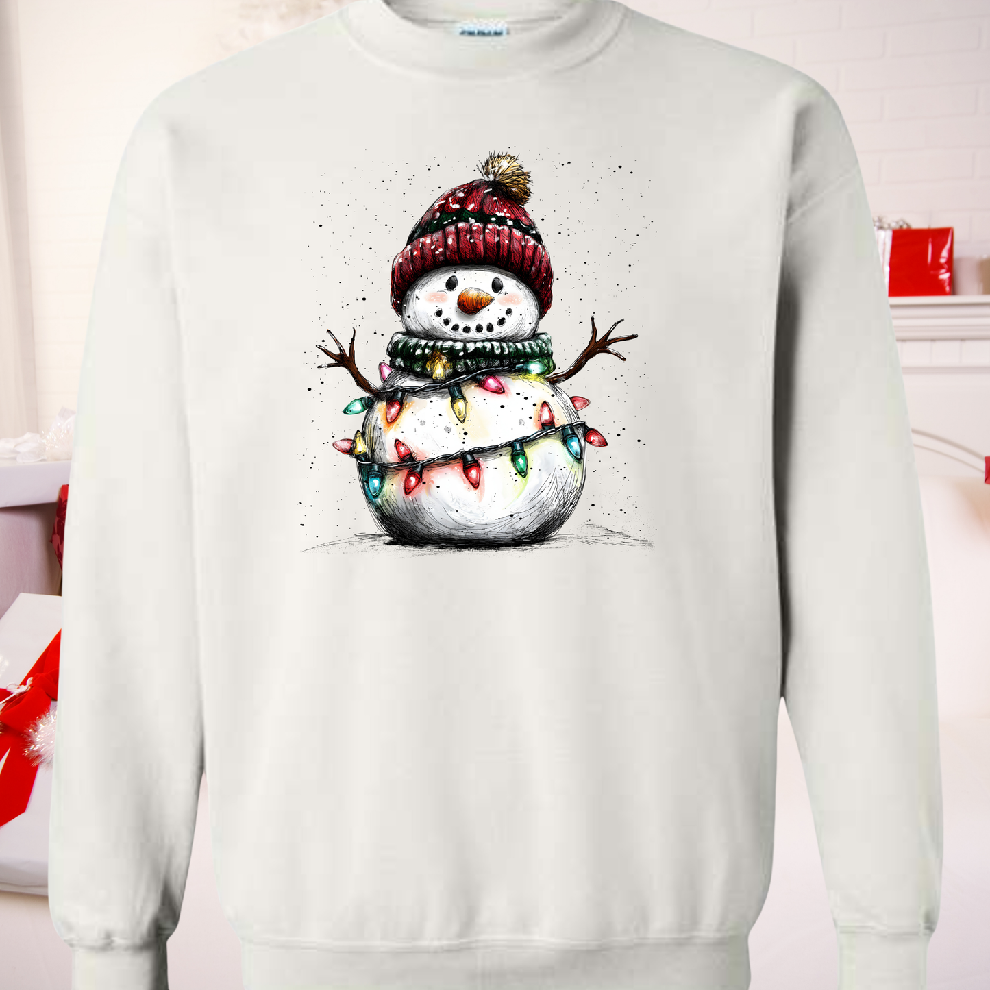 Vintage Christmas Snowman Graphic Crewneck Sweatshirt